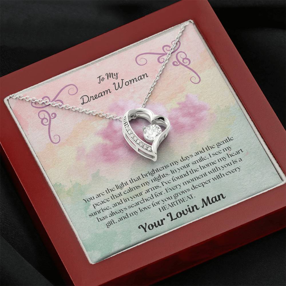 To My Dream Woman "You Are The Light That Brightens Up My Day"Necklace