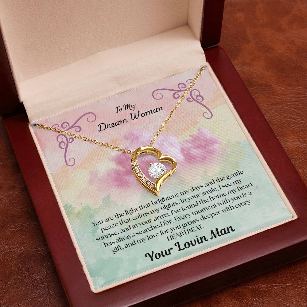 To My Dream Woman "You Are The Light That Brightens Up My Day"Necklace