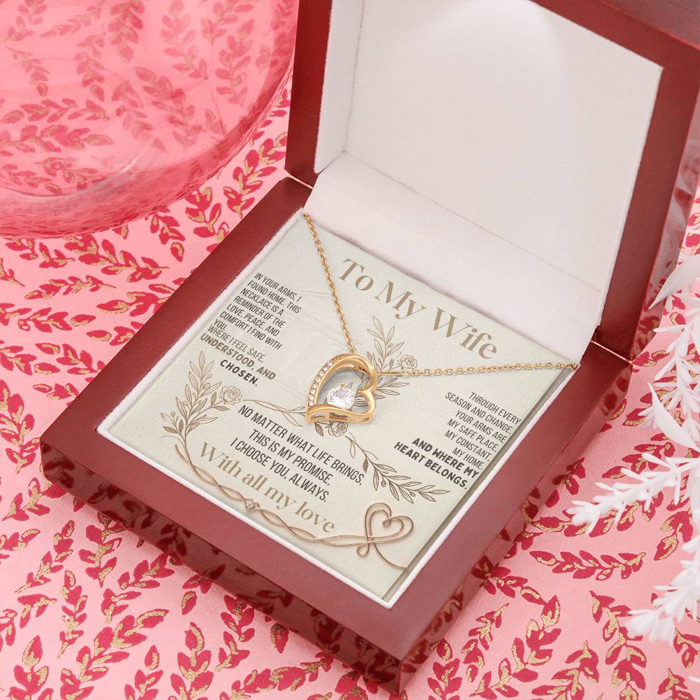 To My Wife – "Your Arms Are My Safe Place" Necklace