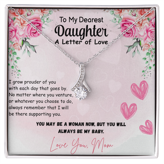 To My Daughter-A Letter Of Love-Necklace