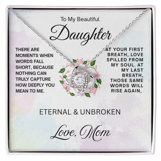 To My Beautiful Daughter "Your First Breath" Necklace