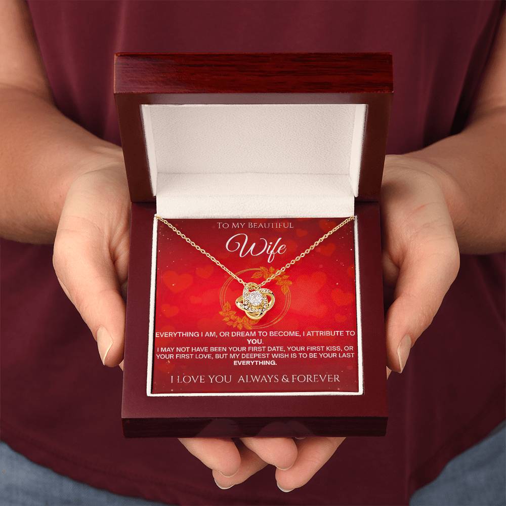 To My Beautiful Wife "Your Last Forever" Necklace
