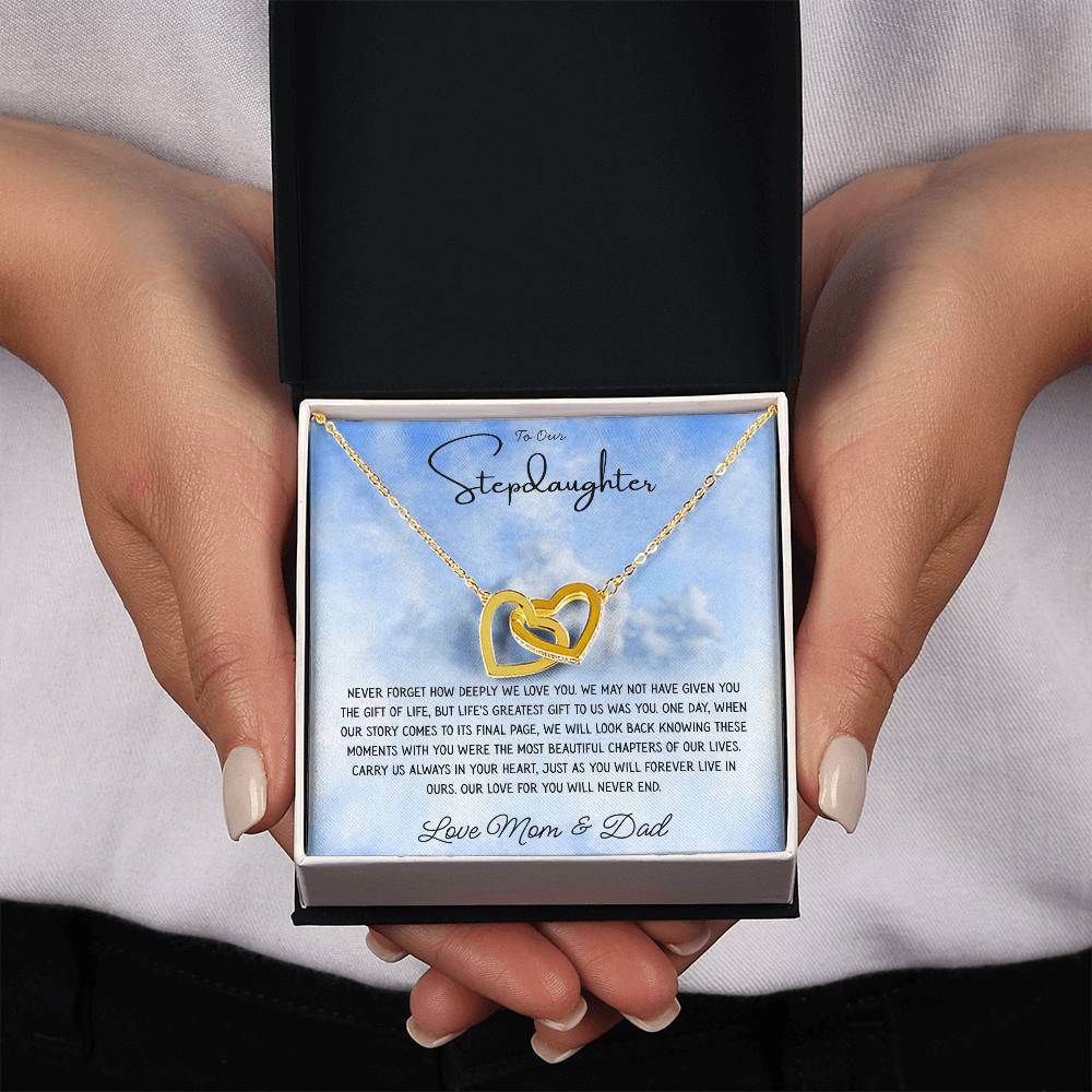 To Our Stepdaughter "Never Forget How Deeply We Love You" Necklace