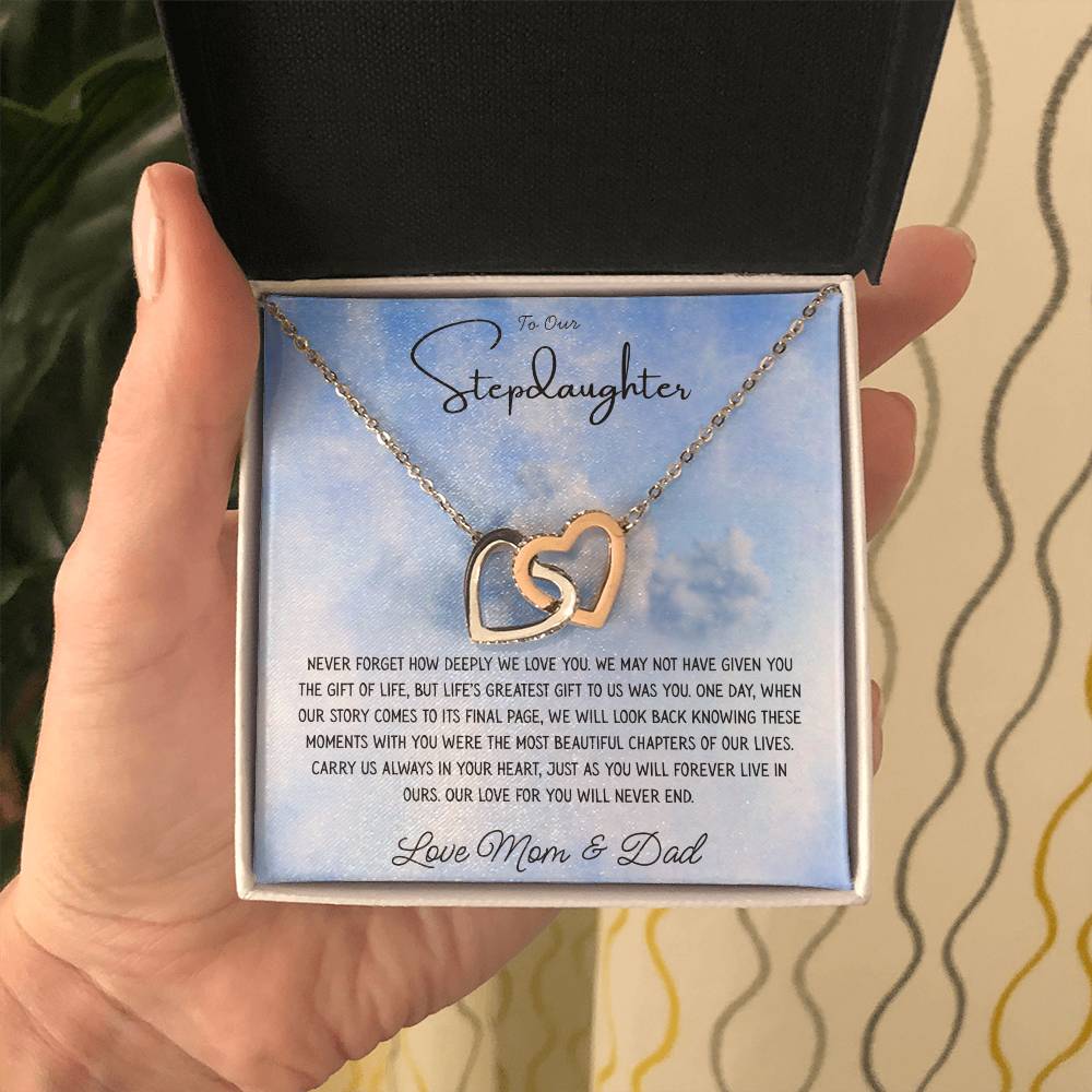 To Our Stepdaughter "Never Forget How Deeply We Love You" Necklace