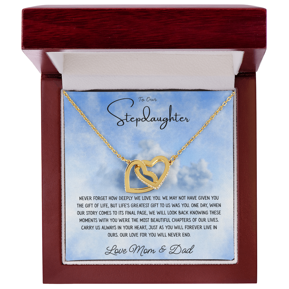 To Our Stepdaughter "Never Forget How Deeply We Love You" Necklace