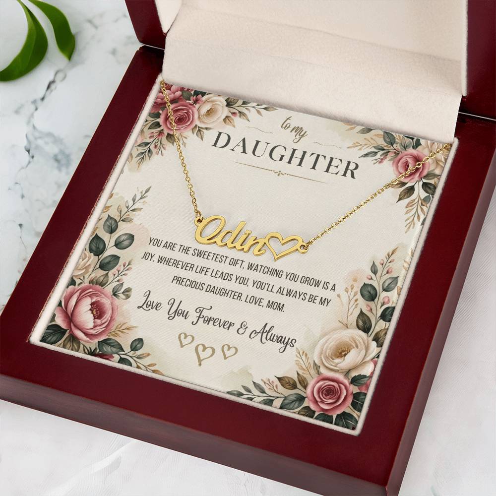 To My Daughter – Sweetest Gift Name Necklace