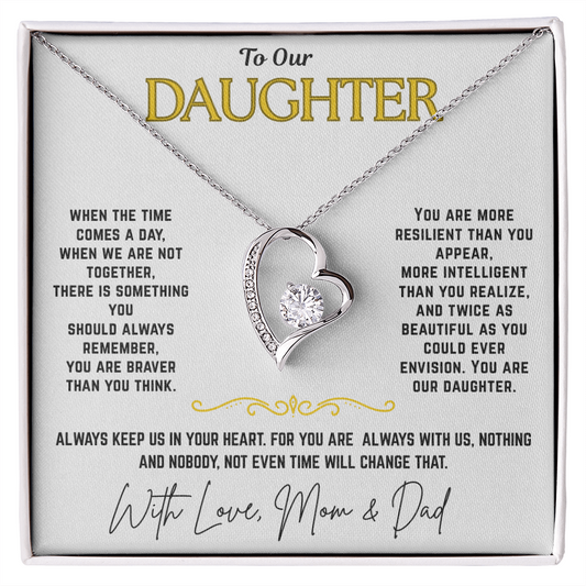 To Our Daughter-Always Keep Us In Your Heart-Necklace