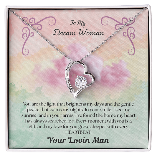 To My Dream Woman "You Are The Light That Brightens Up My Day"Necklace