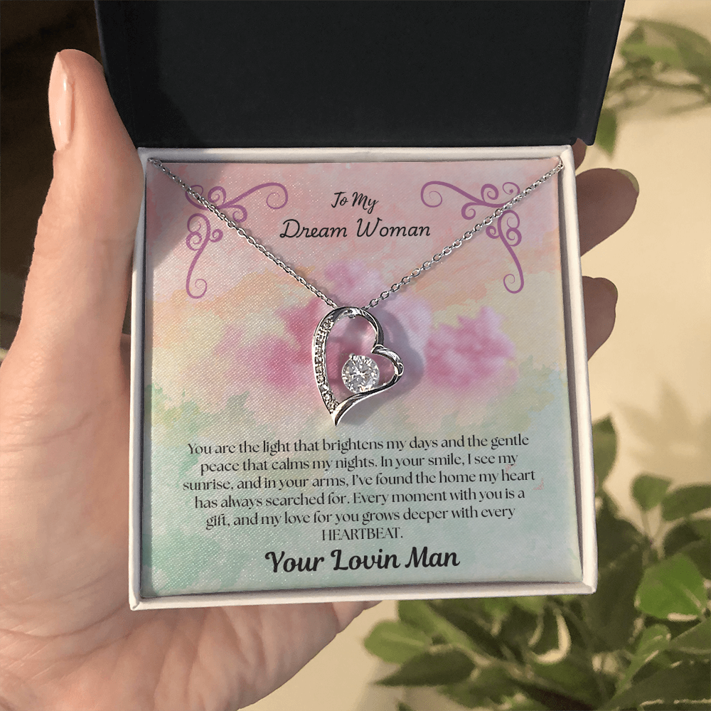 To My Dream Woman "You Are The Light That Brightens Up My Day"Necklace