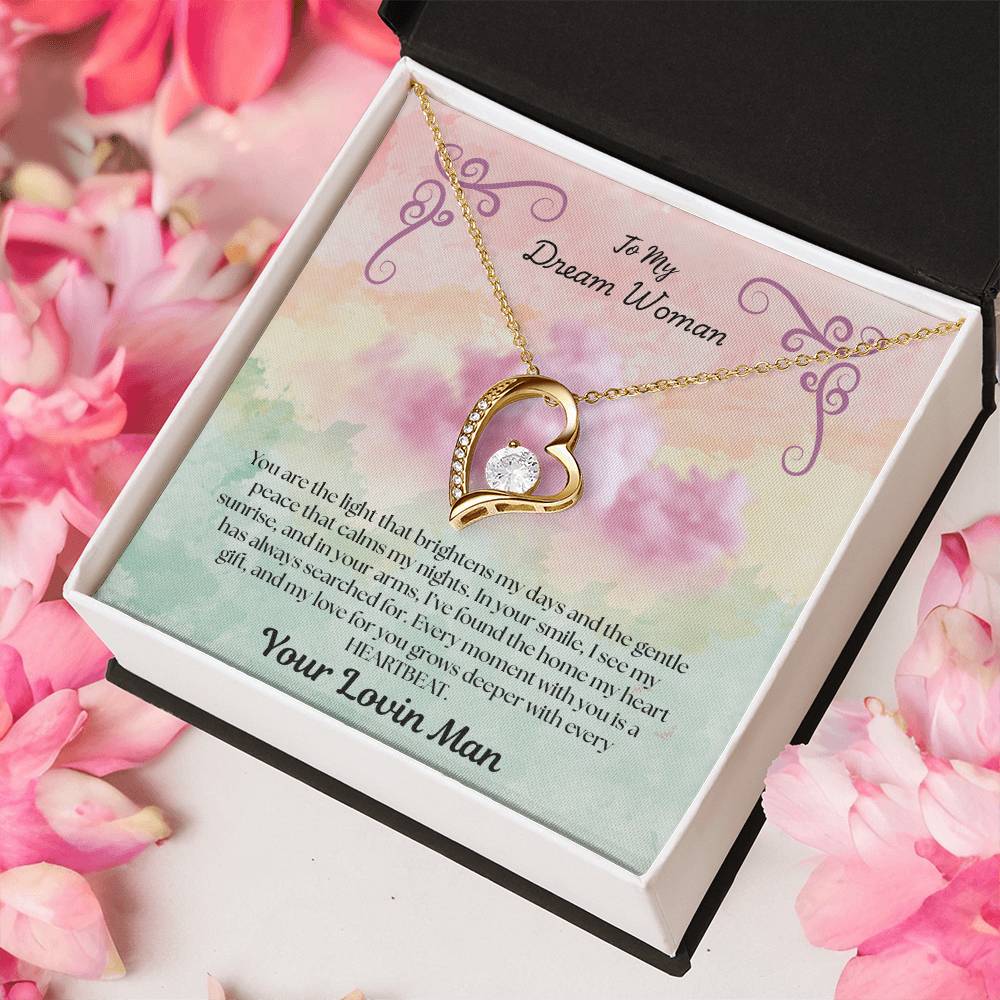 To My Dream Woman "You Are The Light That Brightens Up My Day"Necklace