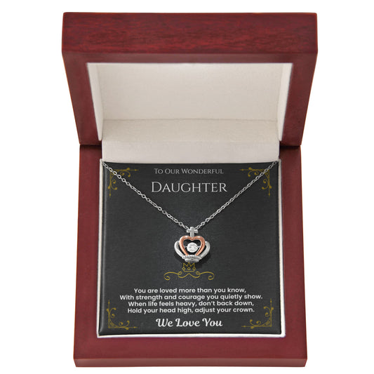 To Our Wonderful Daughter-You Are Loved More Than You Know-Crown Necklace