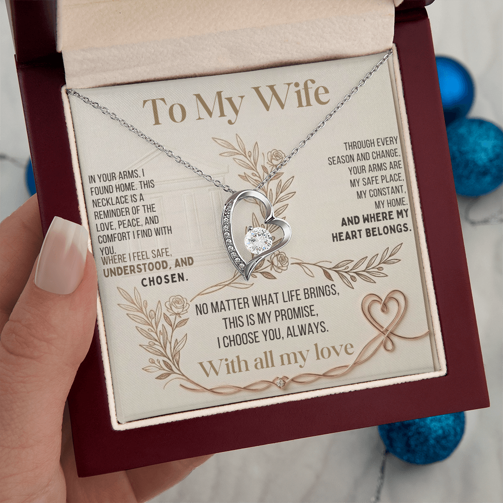 To My Wife – "Your Arms Are My Safe Place" Necklace