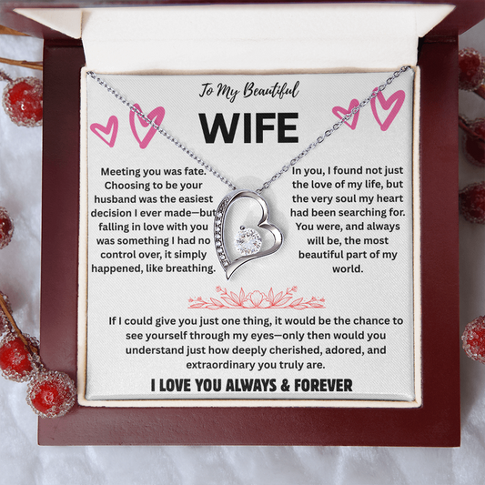 To My Wife "I love You Always & Forever" Necklace
