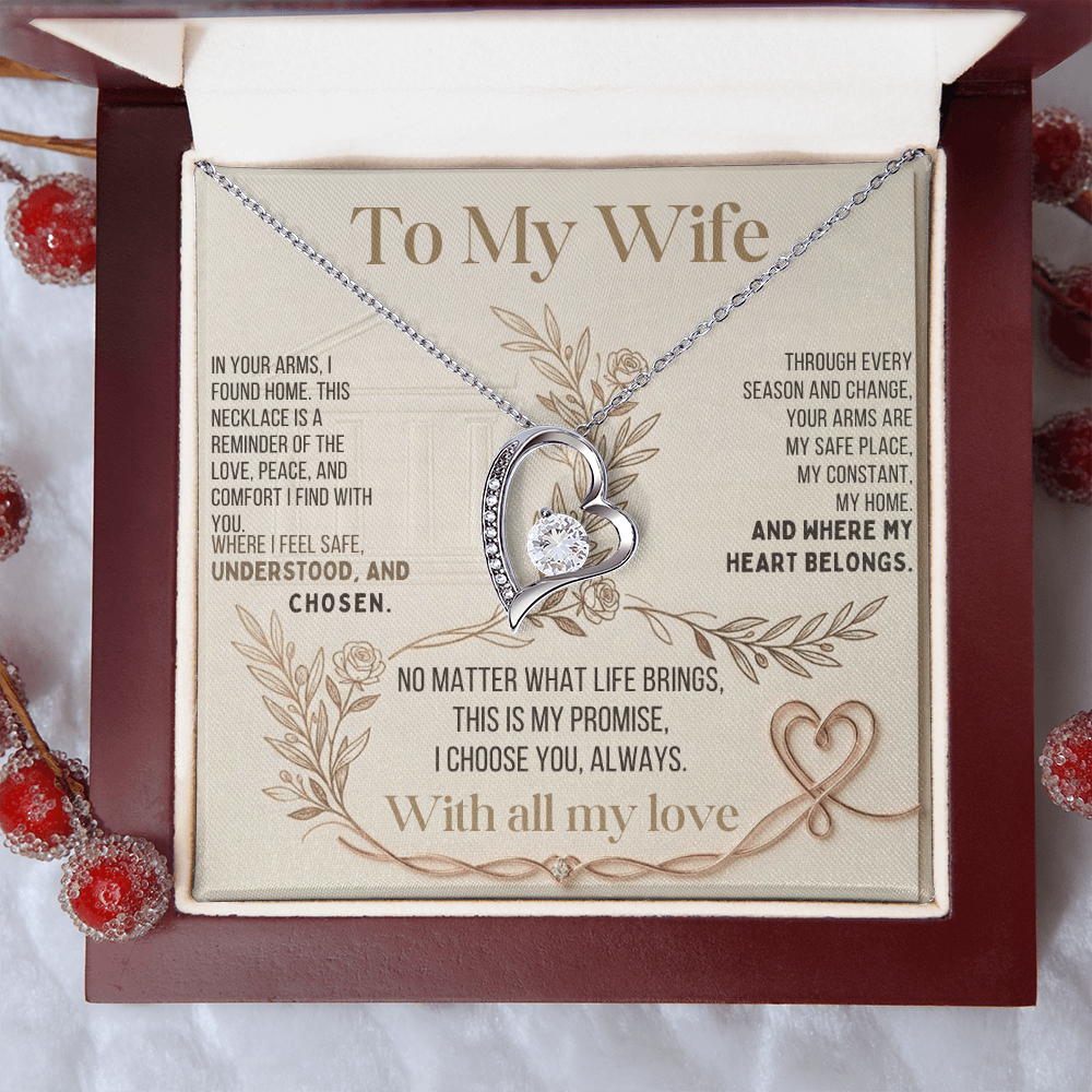 To My Wife – "Your Arms Are My Safe Place" Necklace