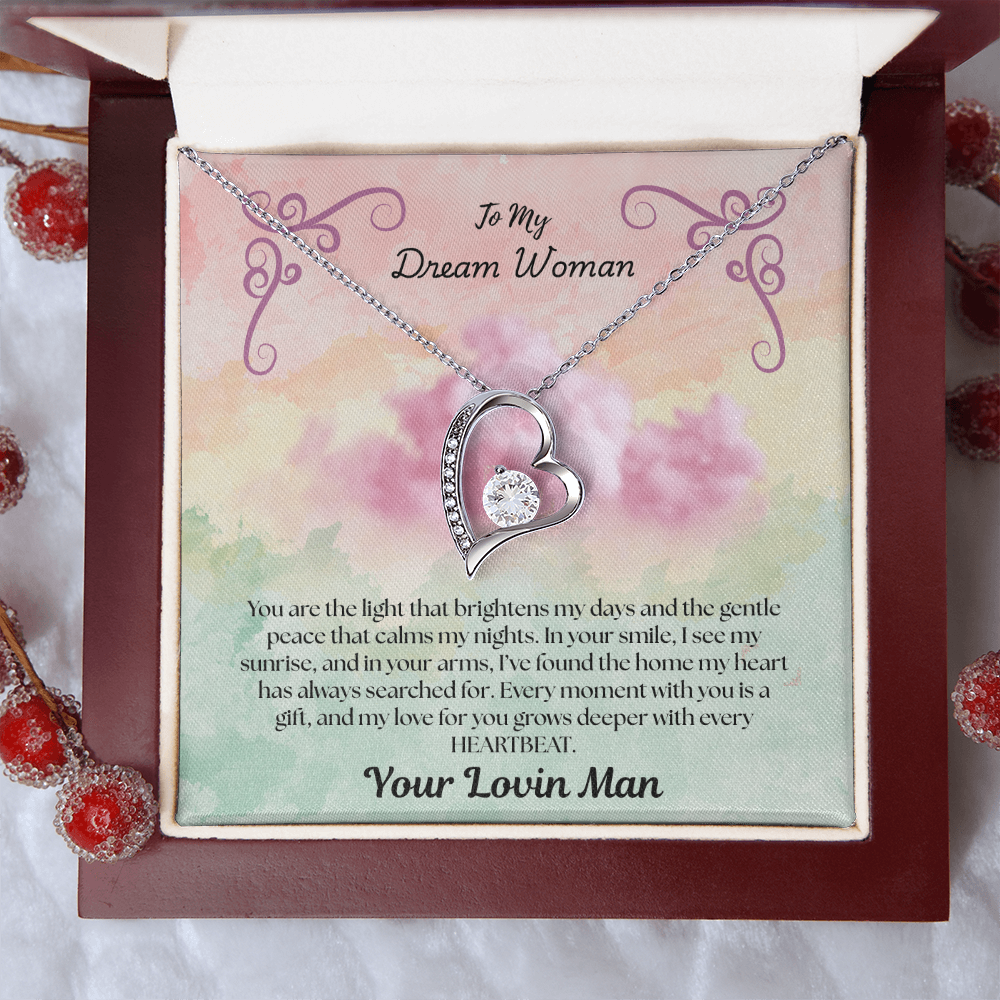 To My Dream Woman "You Are The Light That Brightens Up My Day"Necklace