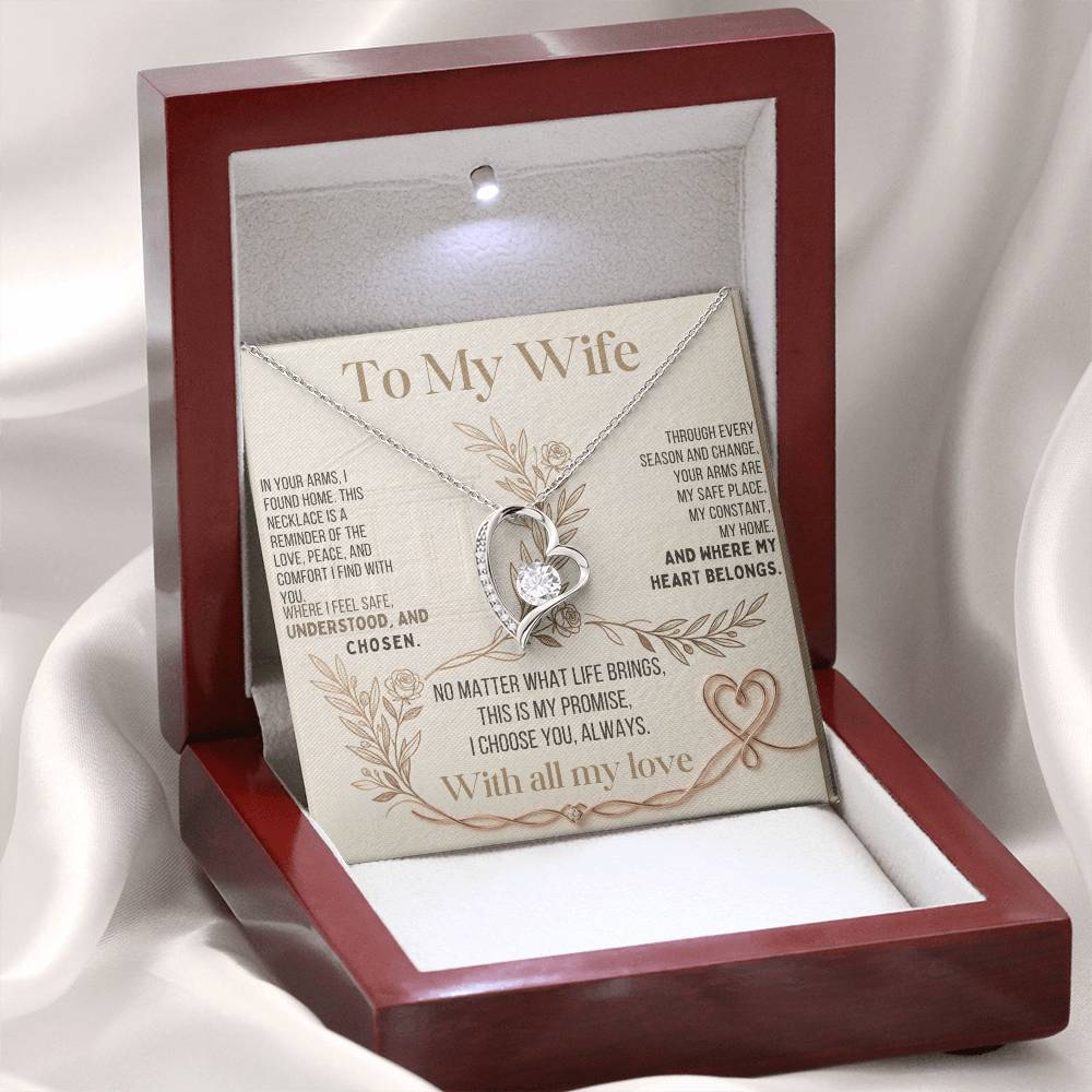 To My Wife – "Your Arms Are My Safe Place" Necklace