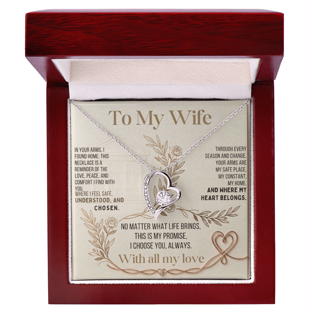 To My Wife – "Your Arms Are My Safe Place" Necklace