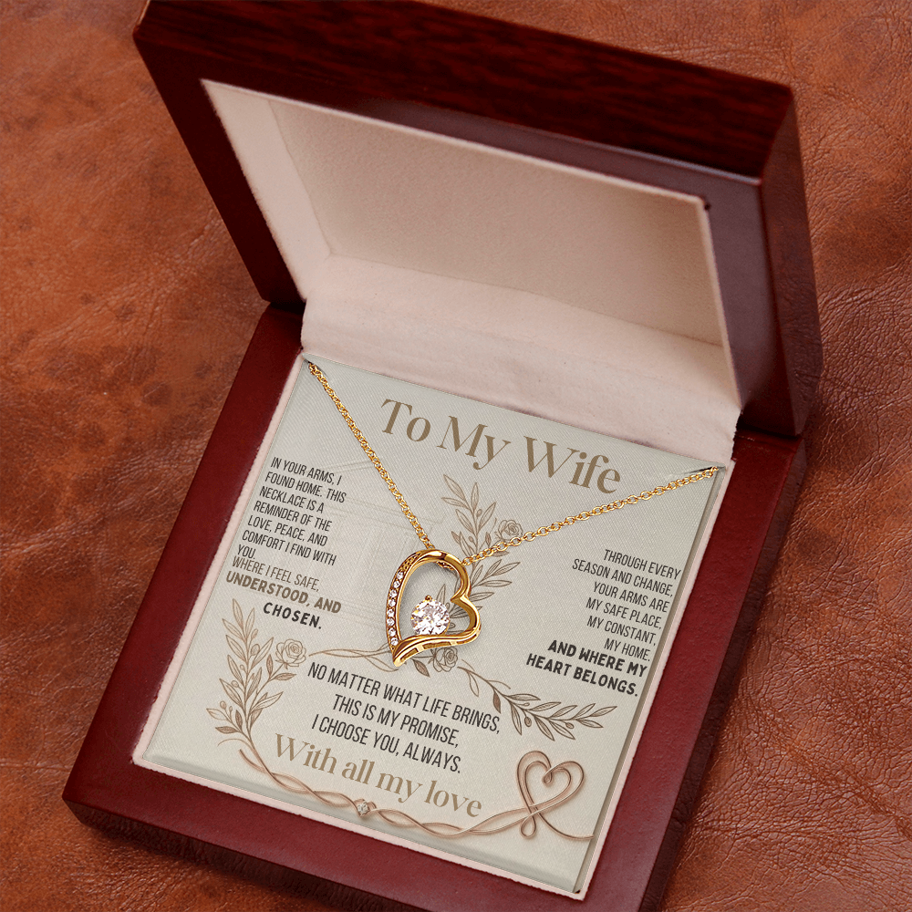 To My Wife – "Your Arms Are My Safe Place" Necklace