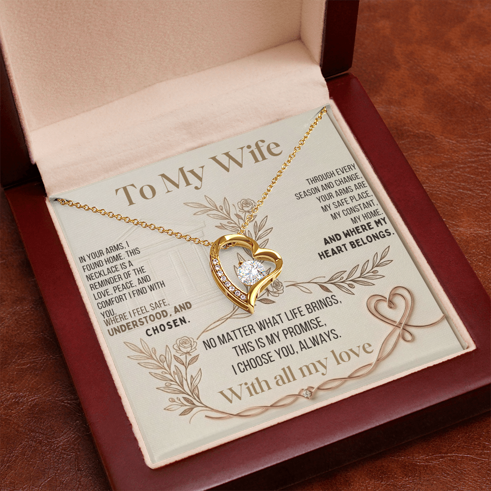 To My Wife – "Your Arms Are My Safe Place" Necklace