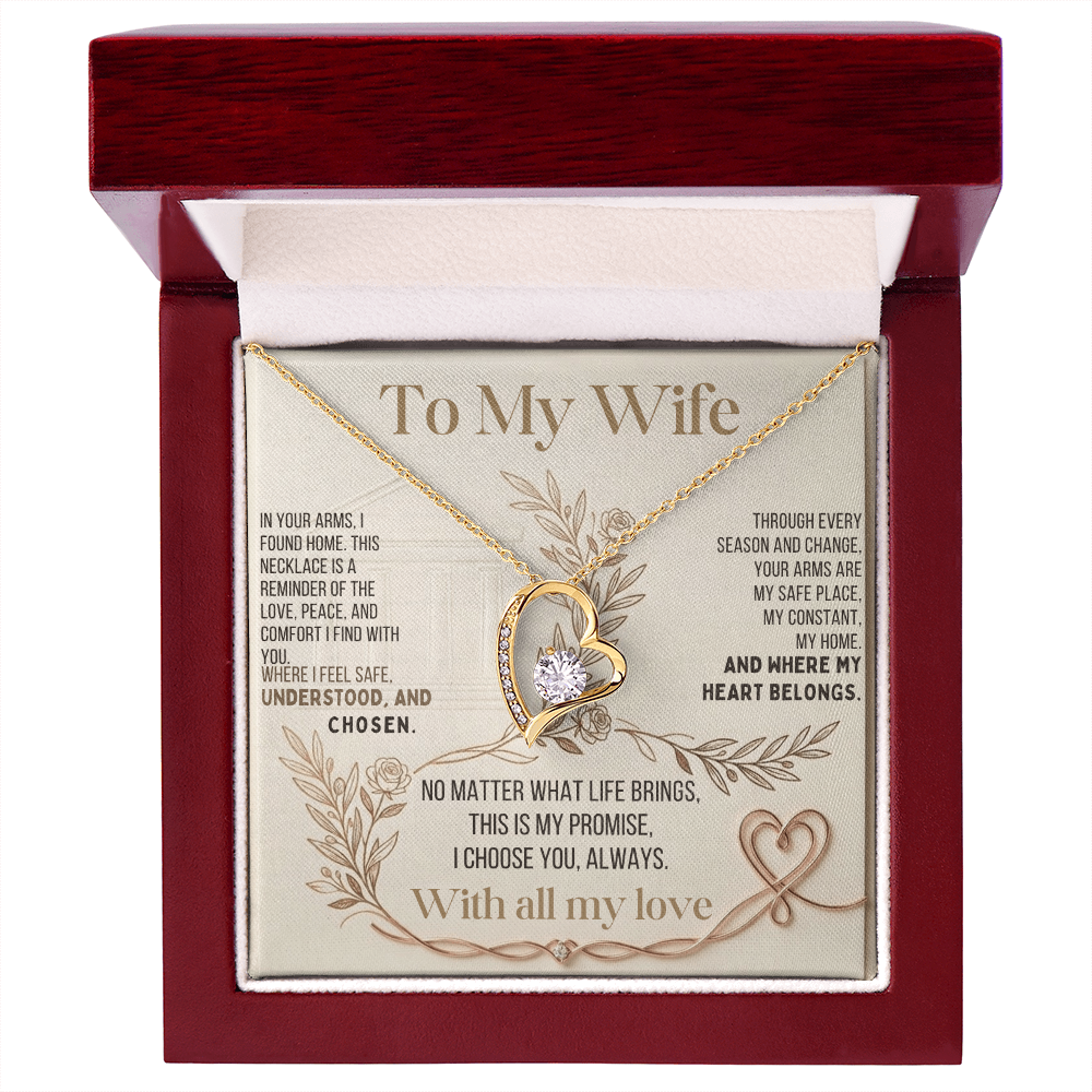 To My Wife – "Your Arms Are My Safe Place" Necklace