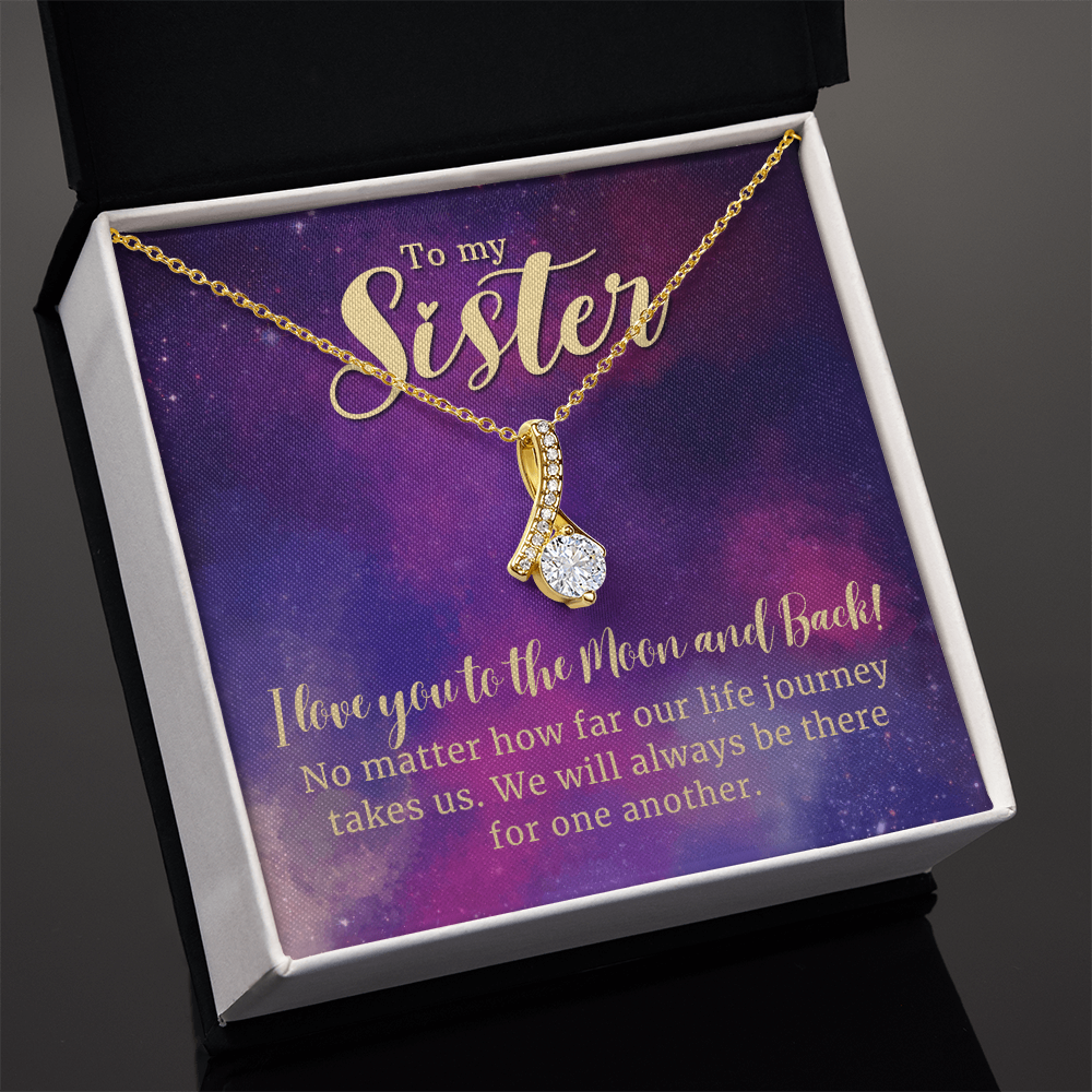 To My Sister-Love You To The Moon & Back-Necklace