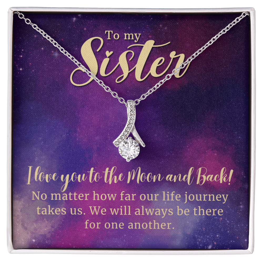 To My Sister-Love You To The Moon & Back-Necklace