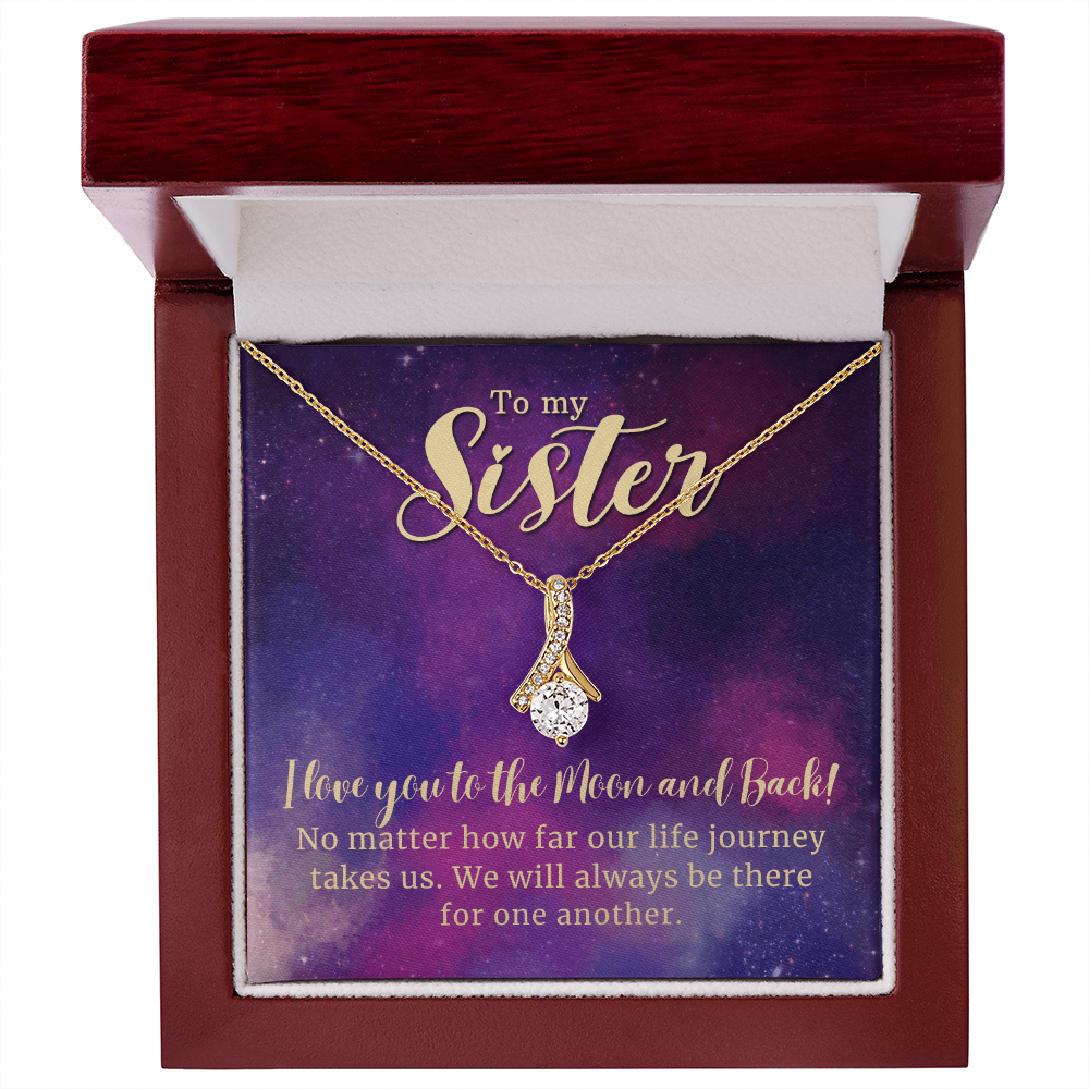 To My Sister-Love You To The Moon & Back-Necklace