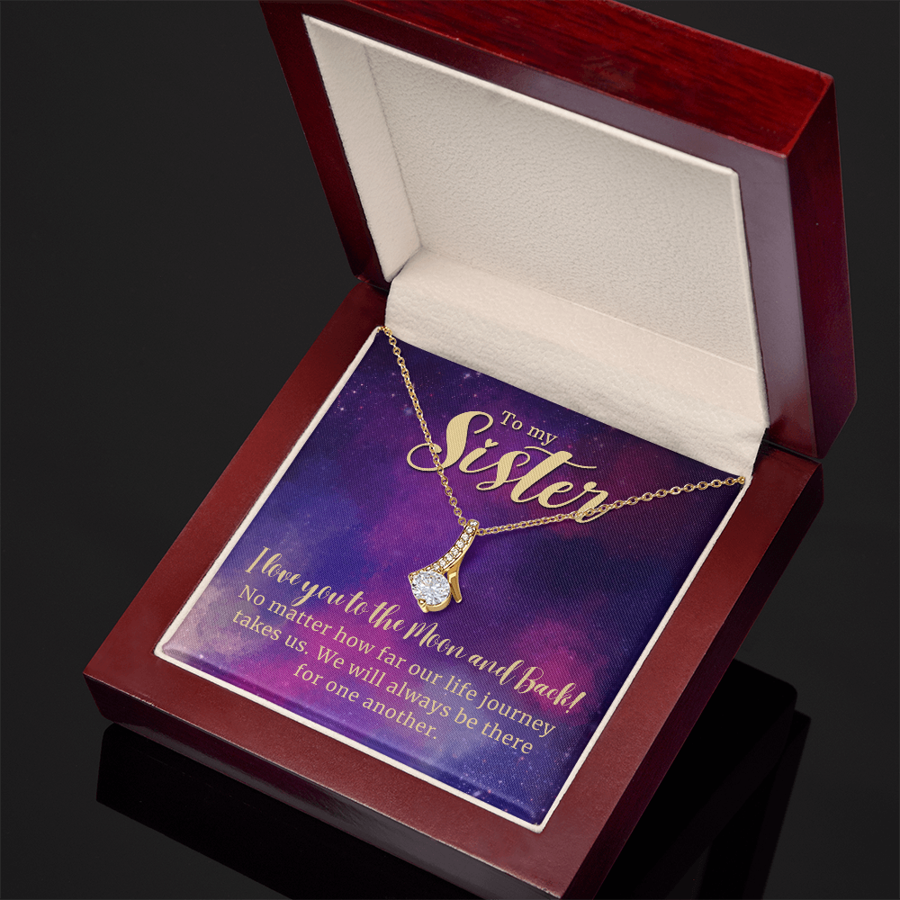 To My Sister-Love You To The Moon & Back-Necklace