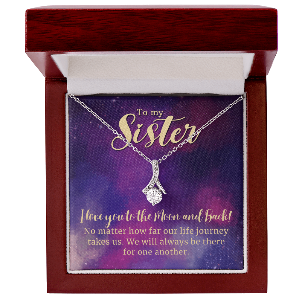 To My Sister-Love You To The Moon & Back-Necklace