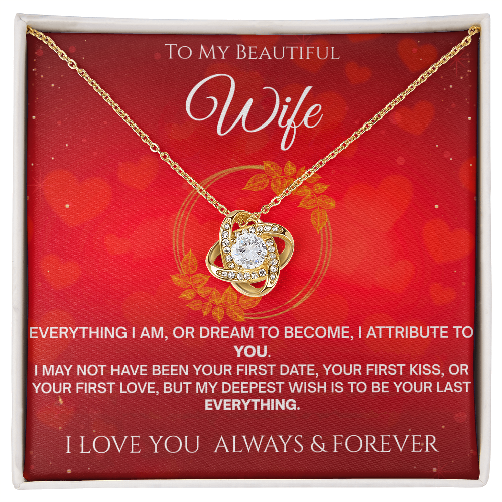 To My Beautiful Wife "Your Last Forever" Necklace