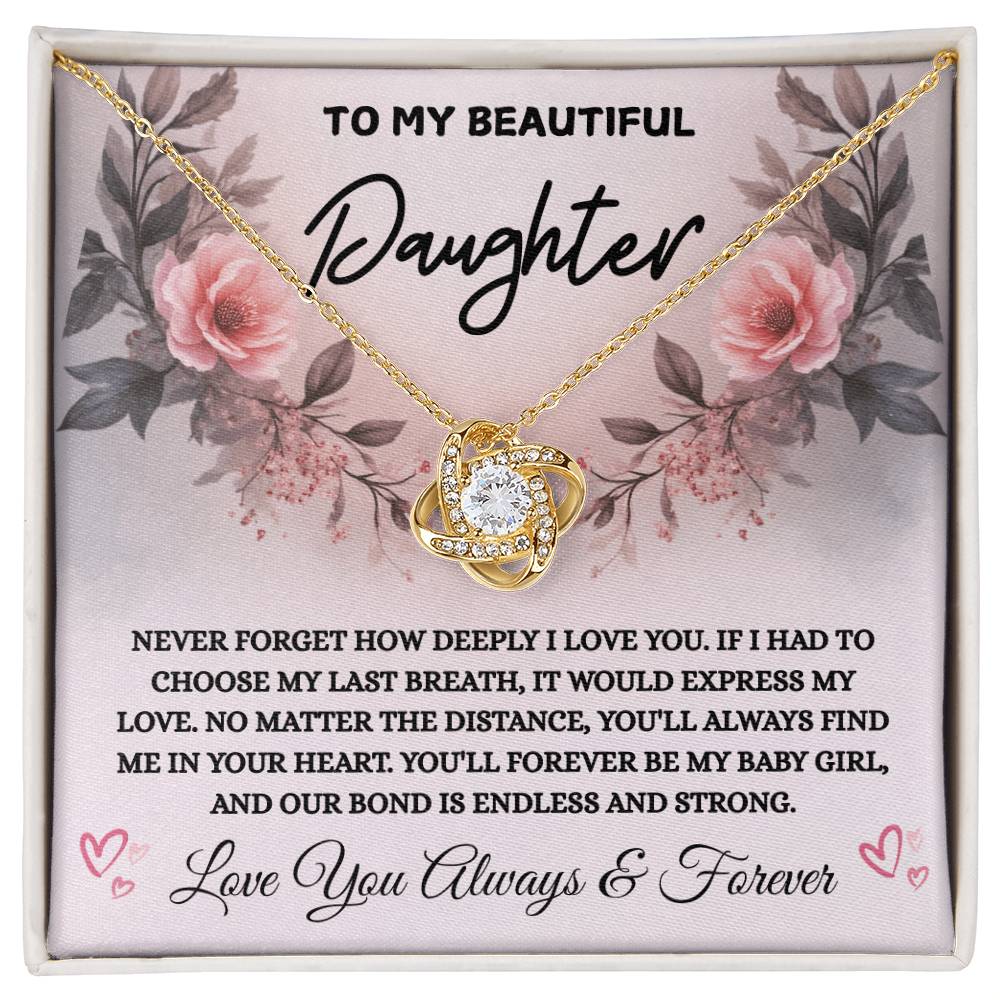 To My Beautiful Daughter "Never Forget How Deeply I Love You "