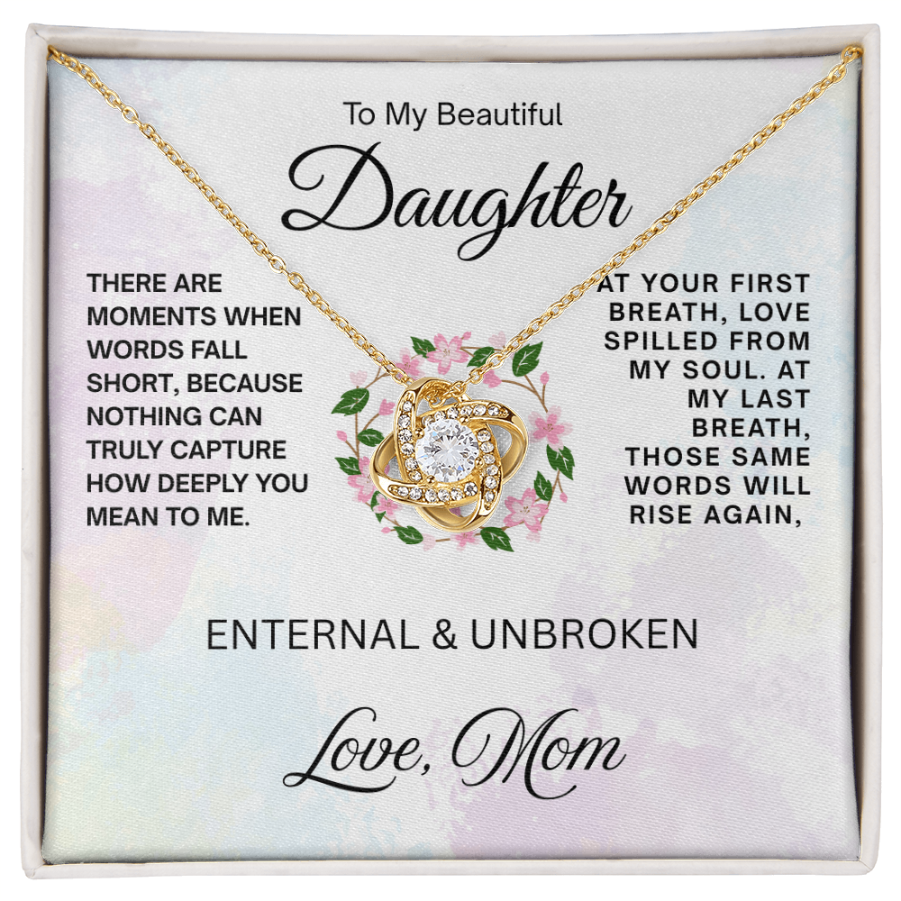 To My Beautiful Daughter "Your First Breath" Necklace