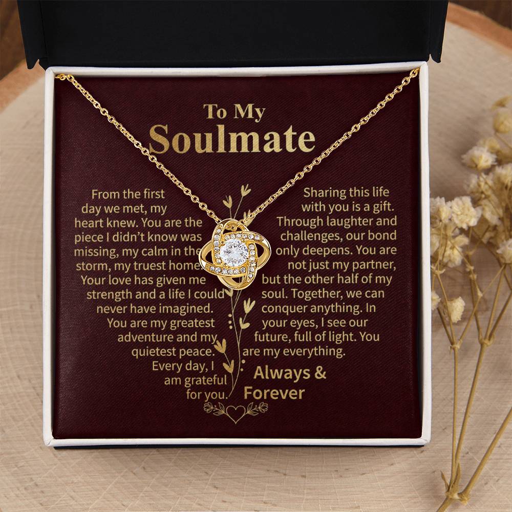 To My Soulmate – Sharing This Life Love Knot Necklace