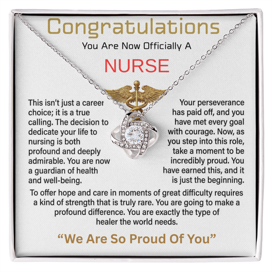 Officially a Nurse – Love Knot Necklace