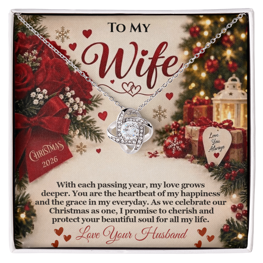 To My Wife – My Love Grows Deeper Love Knot Necklace