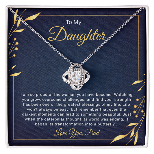 To My Daughter – Proud of You Love Knot Necklace