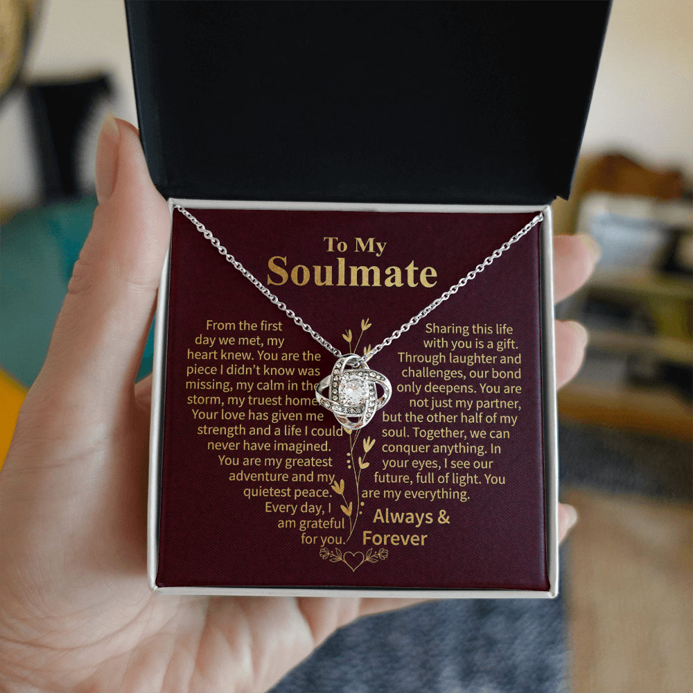 To My Soulmate – Sharing This Life Love Knot Necklace
