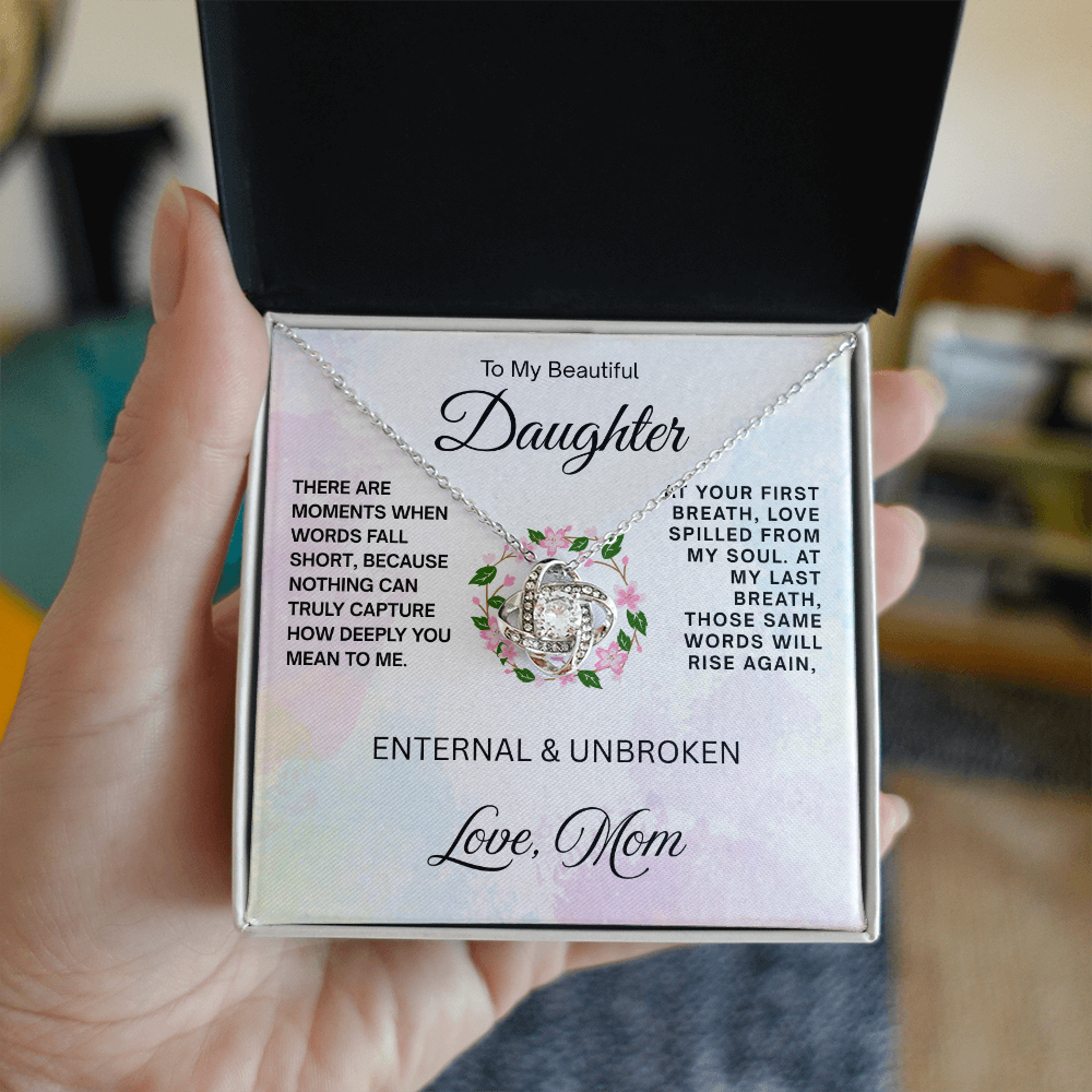 To My Beautiful Daughter "Your First Breath" Necklace