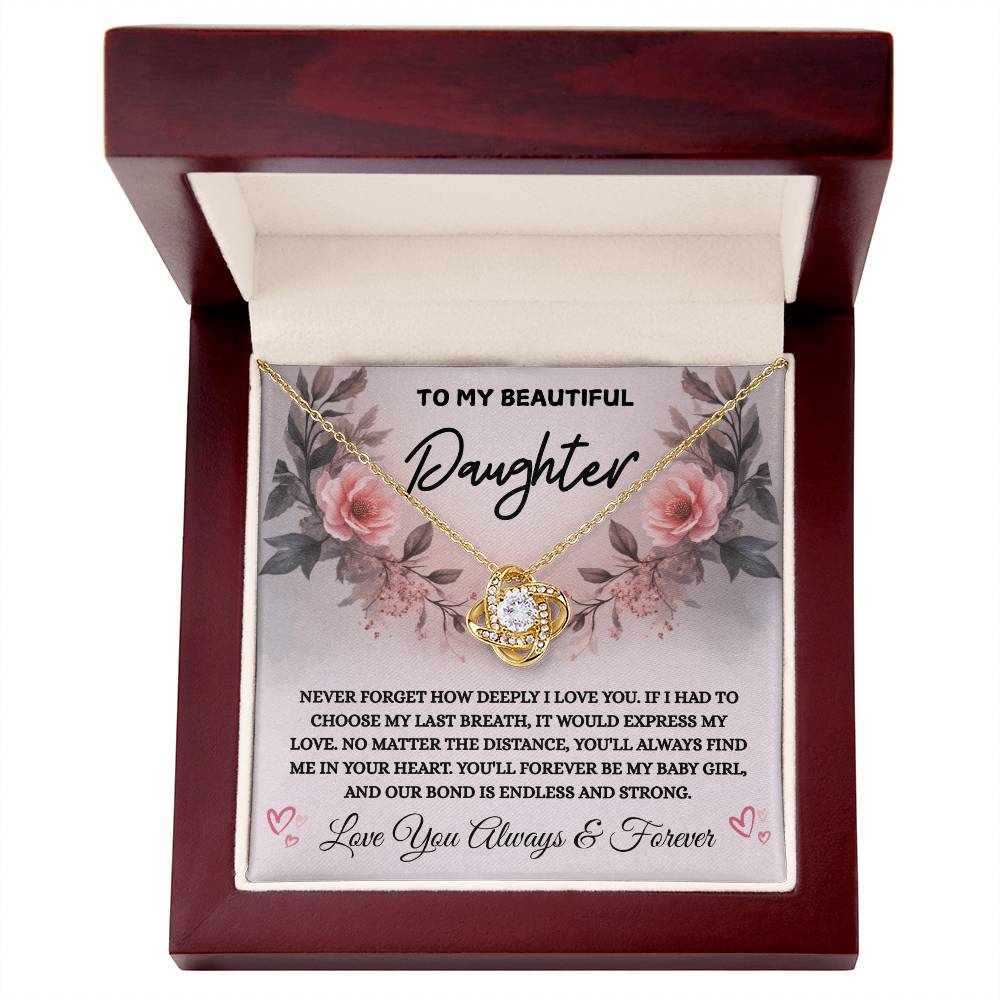 To My Beautiful Daughter "Never Forget How Deeply I Love You "