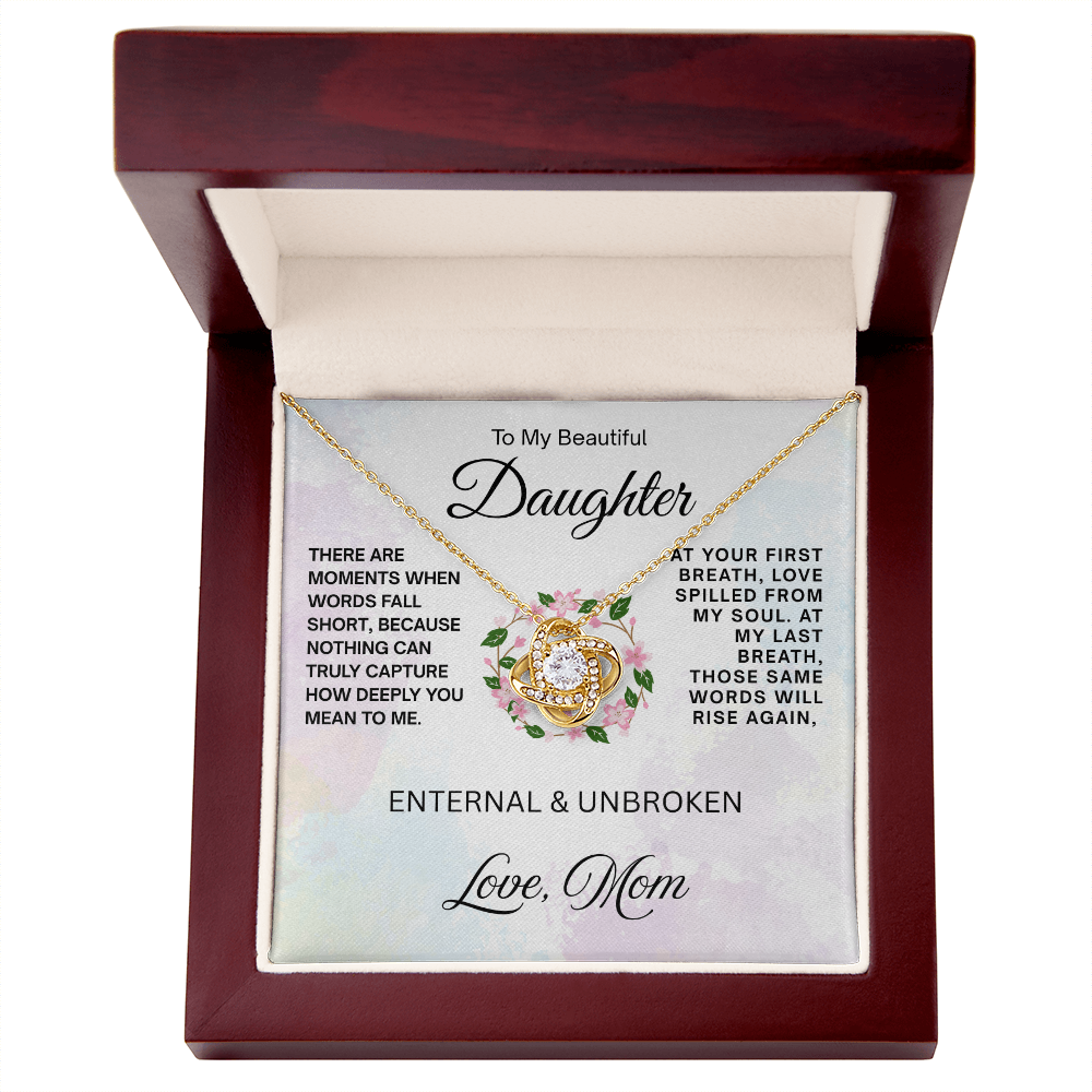 To My Beautiful Daughter "Your First Breath" Necklace