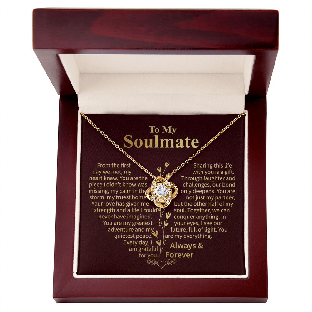 To My Soulmate – Sharing This Life Love Knot Necklace