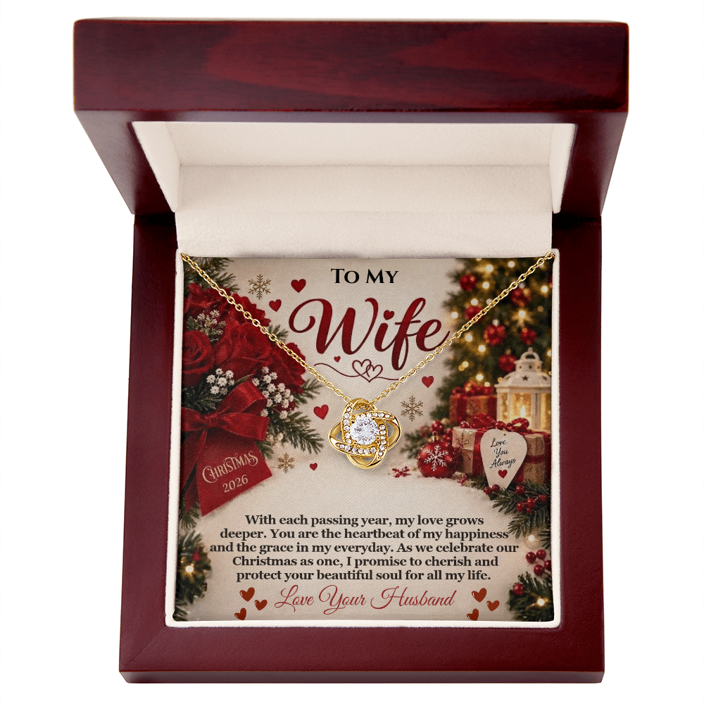 To My Wife – My Love Grows Deeper Love Knot Necklace