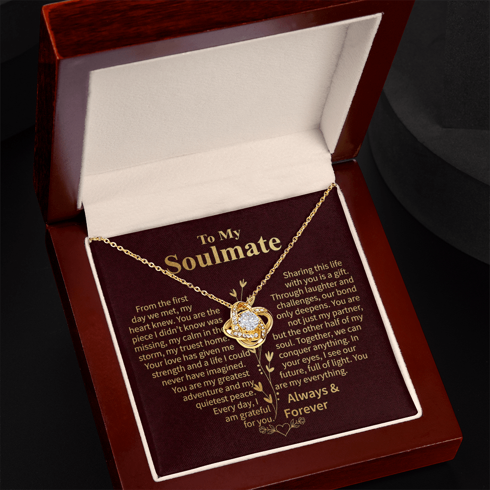To My Soulmate – Sharing This Life Love Knot Necklace