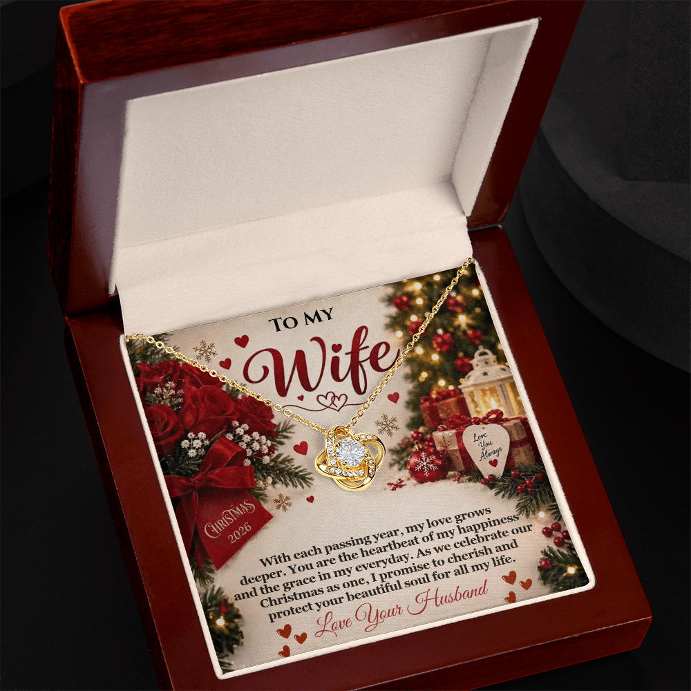 To My Wife – My Love Grows Deeper Love Knot Necklace