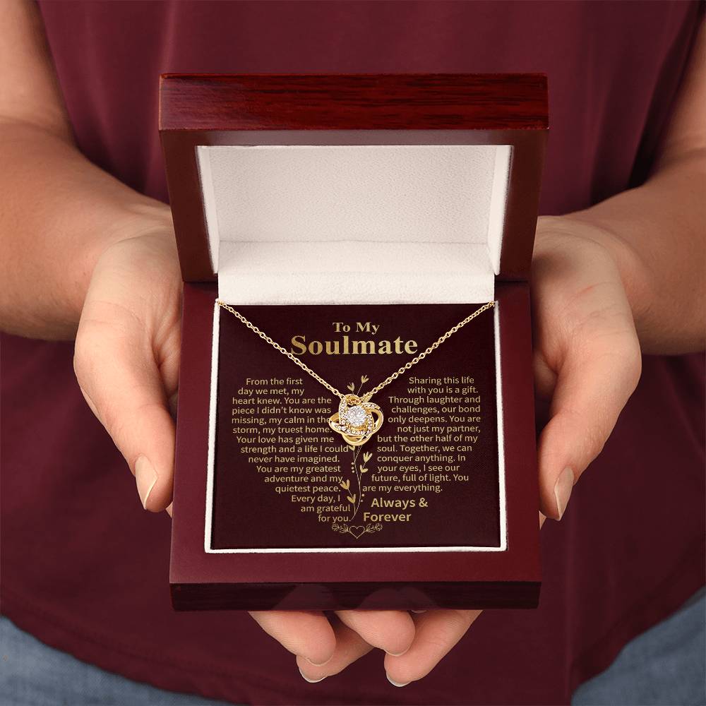 To My Soulmate – Sharing This Life Love Knot Necklace