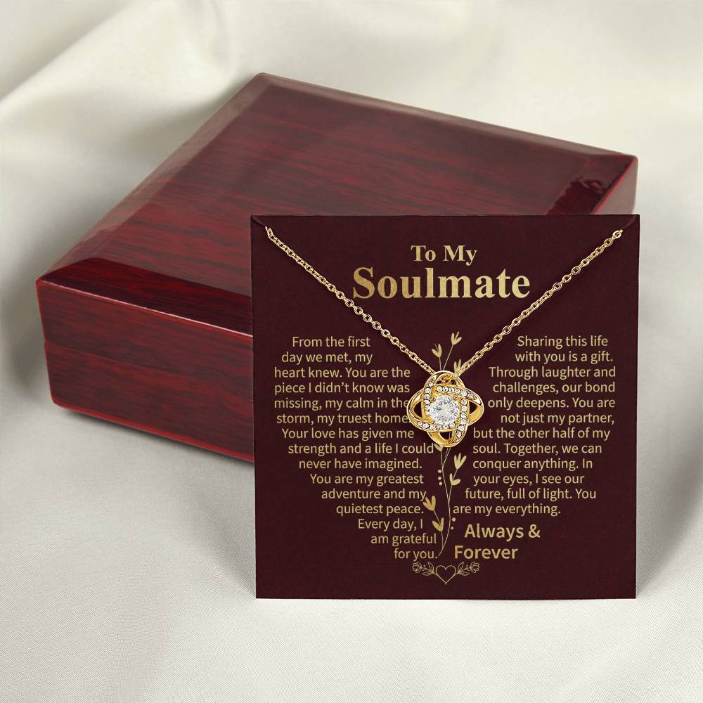 To My Soulmate – Sharing This Life Love Knot Necklace