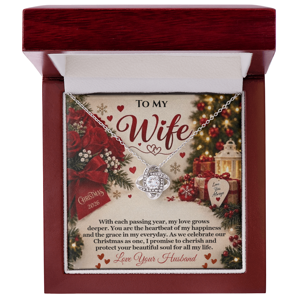 To My Wife – My Love Grows Deeper Love Knot Necklace