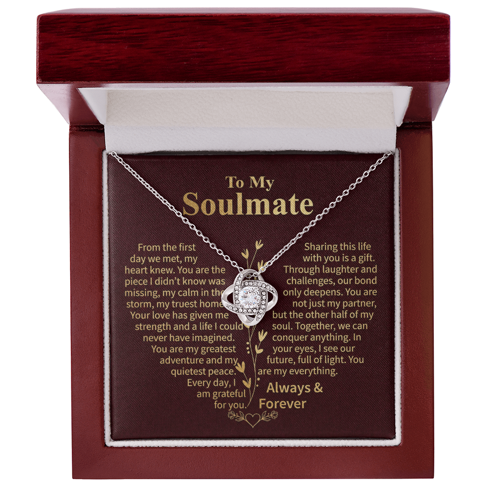 To My Soulmate – Sharing This Life Love Knot Necklace