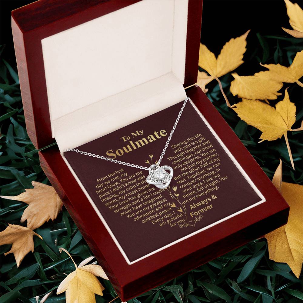 To My Soulmate – Sharing This Life Love Knot Necklace