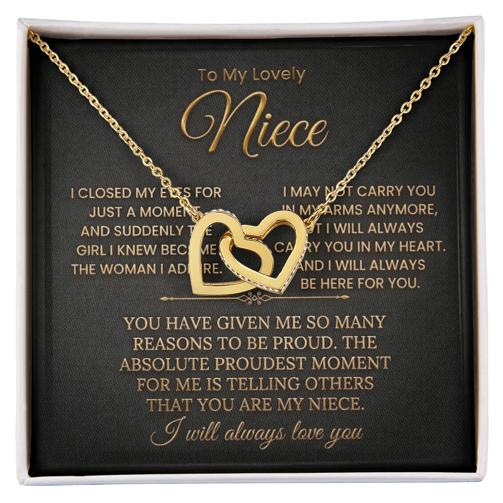 To My Lovely Niece Interlocking Necklace-I will always Carry You In My Heart